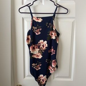 Dark blue with flowers bodysuit